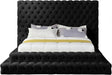 Revel Black Velvet Queen Bed (3 Boxes) - Bargain Furniture (Detroit, MI)