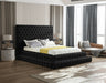 Revel Black Velvet Queen Bed (3 Boxes) - Bargain Furniture (Detroit, MI)