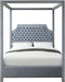 Rowan Grey Velvet Queen Bed (3 Boxes) - Bargain Furniture (Detroit, MI)