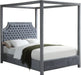 Rowan Grey Velvet Queen Bed (3 Boxes) - Bargain Furniture (Detroit, MI)