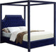 Rowan Navy Velvet Queen Bed (3 Boxes) - Bargain Furniture (Detroit, MI)
