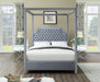 Rowan Grey Velvet Queen Bed (3 Boxes) - Bargain Furniture (Detroit, MI)