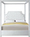 Rowan White Velvet Queen Bed (3 Boxes) - Bargain Furniture (Detroit, MI)