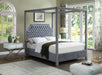 Rowan Grey Velvet Queen Bed (3 Boxes) - Bargain Furniture (Detroit, MI)