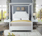 Rowan White Velvet Queen Bed (3 Boxes) - Bargain Furniture (Detroit, MI)
