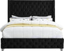 Savan Black Velvet King Bed - Bargain Furniture (Detroit, MI)