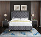 Savan Grey Velvet Queen Bed - Bargain Furniture (Detroit, MI)