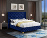 Savan Navy Velvet King Bed - Bargain Furniture (Detroit, MI)