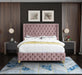 Savan Pink Velvet Full Bed - Bargain Furniture (Detroit, MI)