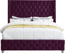 Savan Purple Velvet King Bed - Bargain Furniture (Detroit, MI)
