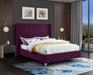 Savan Purple Velvet King Bed - Bargain Furniture (Detroit, MI)