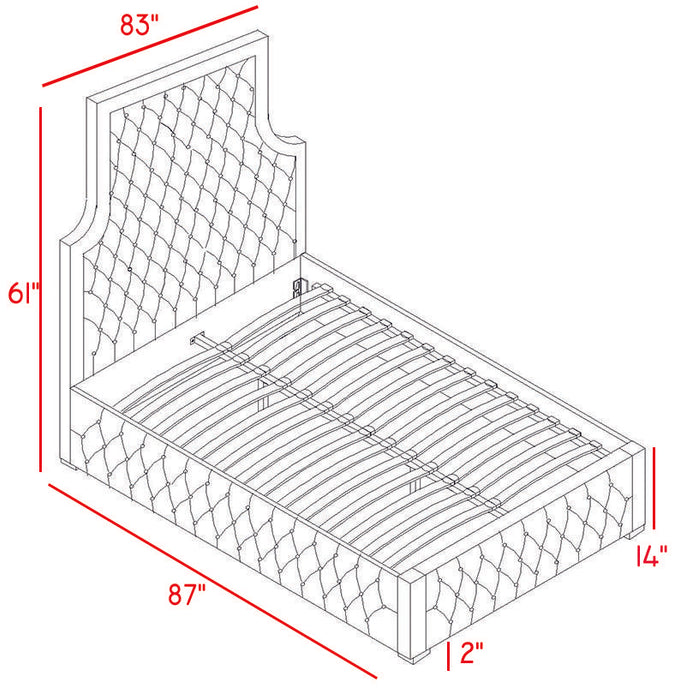 Sedona Grey Velvet King Bed - Bargain Furniture (Detroit, MI)