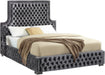 Sedona Grey Velvet Queen Bed - Bargain Furniture (Detroit, MI)