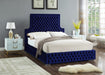 Sedona Navy Velvet Queen Bed - Bargain Furniture (Detroit, MI)