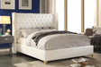 Soho White Bonded Leather King Bed - Bargain Furniture (Detroit, MI)