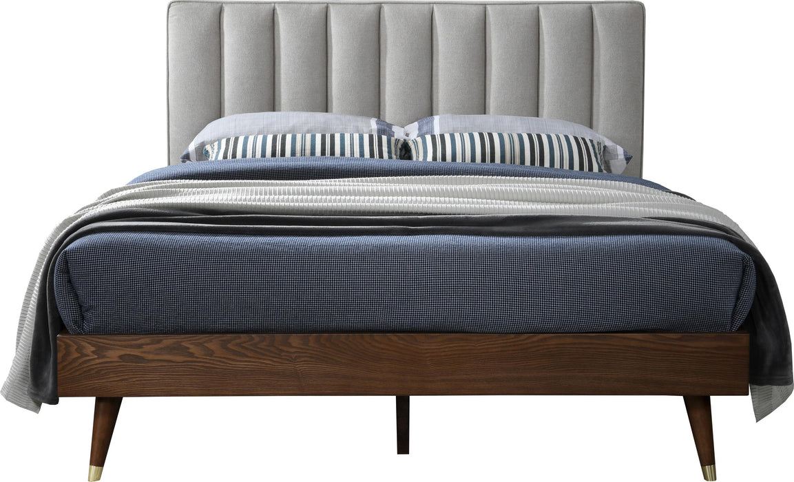 Vance Beige Linen Fabric Queen Bed (3 Boxes) - Bargain Furniture (Detroit, MI)