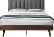 Vance Grey Linen Fabric Queen Bed (3 Boxes) - Bargain Furniture (Detroit, MI)