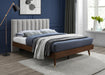 Vance Beige Linen Fabric Queen Bed (3 Boxes) - Bargain Furniture (Detroit, MI)