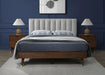 Vance Beige Linen Fabric Queen Bed (3 Boxes) - Bargain Furniture (Detroit, MI)