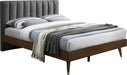 Vance Grey Linen Fabric Queen Bed (3 Boxes) - Bargain Furniture (Detroit, MI)