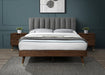 Vance Grey Linen Fabric Queen Bed (3 Boxes) - Bargain Furniture (Detroit, MI)