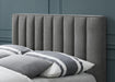 Vance Grey Linen Fabric Queen Bed (3 Boxes) - Bargain Furniture (Detroit, MI)