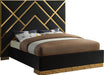 Vector Black Velvet Queen Bed - Bargain Furniture (Detroit, MI)
