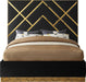 Vector Black Velvet Queen Bed - Bargain Furniture (Detroit, MI)