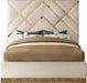 Vector Cream  Velvet Queen Bed - Bargain Furniture (Detroit, MI)