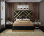 Vector Black Velvet Queen Bed - Bargain Furniture (Detroit, MI)