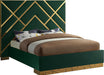 Vector Green Velvet Queen Bed - Bargain Furniture (Detroit, MI)
