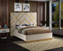 Vector Cream  Velvet Queen Bed - Bargain Furniture (Detroit, MI)