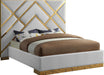 Vector White Faux Leather Queen Bed - Bargain Furniture (Detroit, MI)