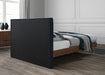 Vance Navy Linen Fabric Queen Bed (3 Boxes) - Bargain Furniture (Detroit, MI)