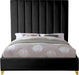 Via Black Velvet Queen Bed - Bargain Furniture (Detroit, MI)