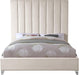 Via Cream Velvet Queen Bed - Bargain Furniture (Detroit, MI)