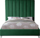 Via Green Velvet Queen Bed - Bargain Furniture (Detroit, MI)