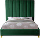 Via Green Velvet Queen Bed - Bargain Furniture (Detroit, MI)
