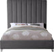 Via Grey Velvet King Bed - Bargain Furniture (Detroit, MI)