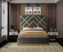 Vector Grey Velvet Queen Bed - Bargain Furniture (Detroit, MI)
