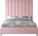 Via Pink Velvet Queen Bed - Bargain Furniture (Detroit, MI)