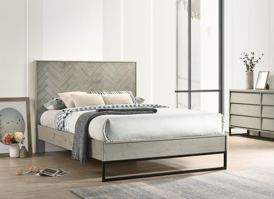 Weston Grey Stone Queen Bed (3 Boxes) - Bargain Furniture (Detroit, MI)