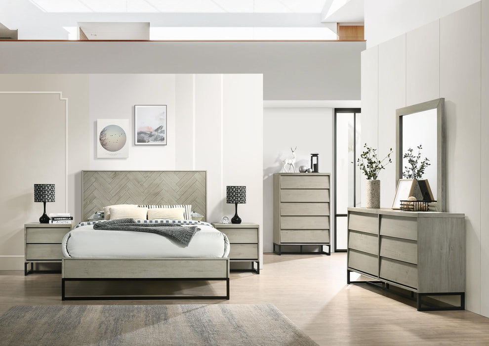 Weston Grey Stone Queen Bed (3 Boxes) - Bargain Furniture (Detroit, MI)