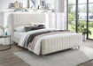 Zara Cream Velvet Queen Bed (3 Boxes) - Bargain Furniture (Detroit, MI)
