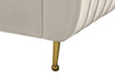 Zara Cream Velvet Queen Bed (3 Boxes) - Bargain Furniture (Detroit, MI)