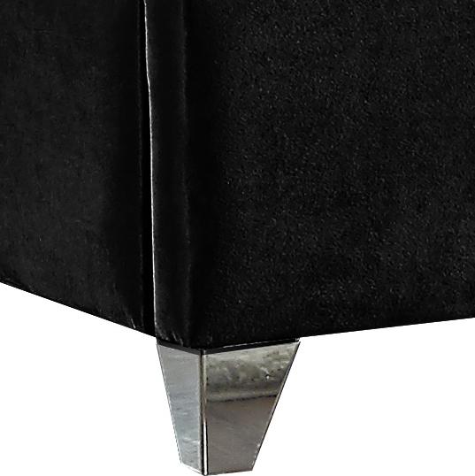 Zuma Black Velvet King Bed - Bargain Furniture (Detroit, MI)