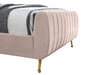 Zara Pink Velvet Twin Bed (3 Boxes) - Bargain Furniture (Detroit, MI)
