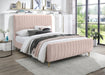 Zara Pink Velvet Queen Bed (3 Boxes) - Bargain Furniture (Detroit, MI)