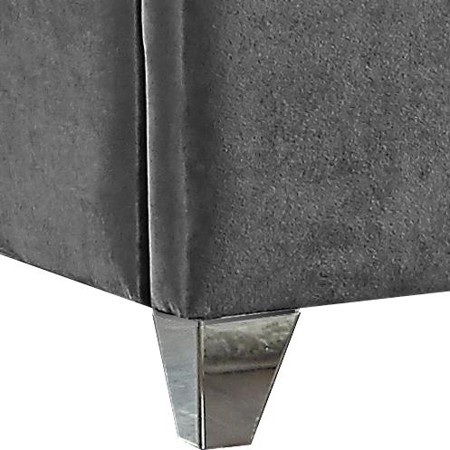 Zuma Grey Velvet Queen Bed - Bargain Furniture (Detroit, MI)