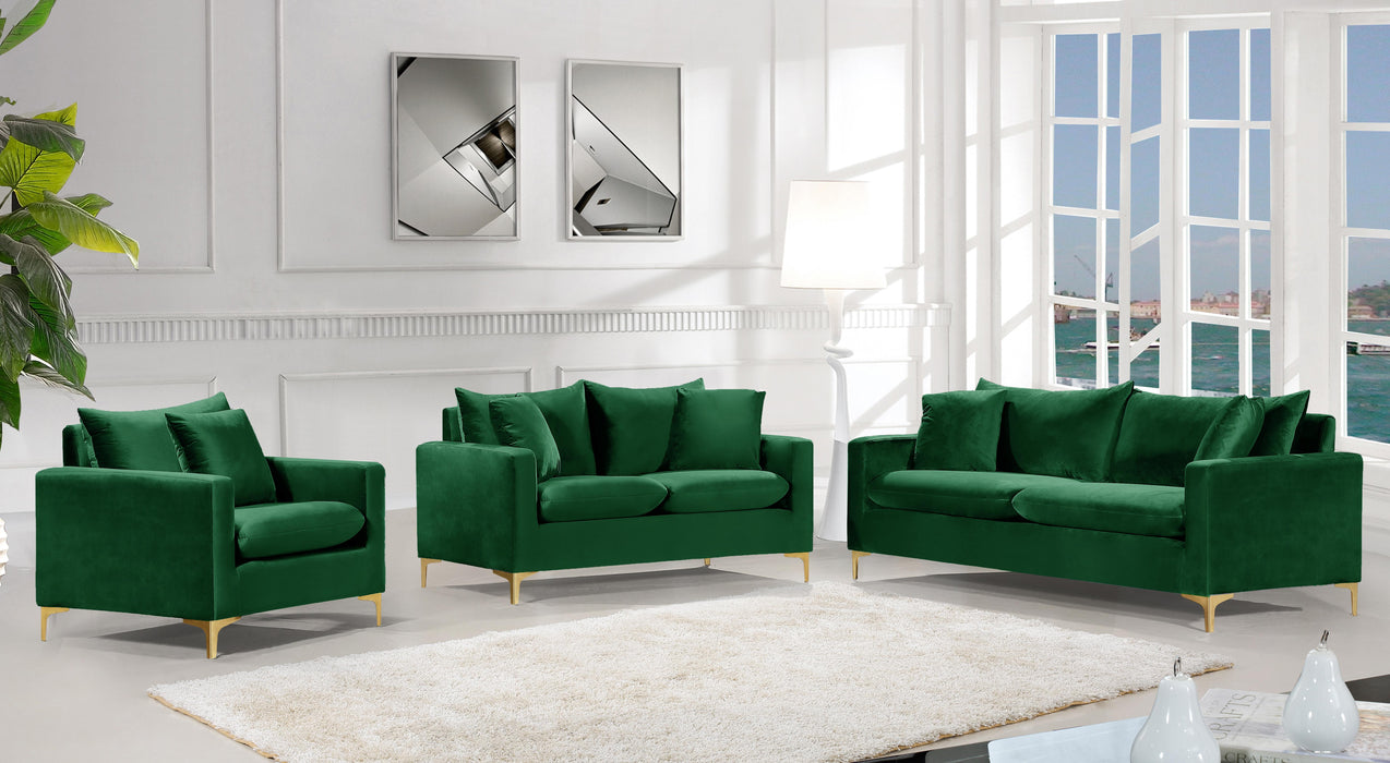 Naomi Green Velvet Loveseat - Bargain Furniture (Detroit, MI)